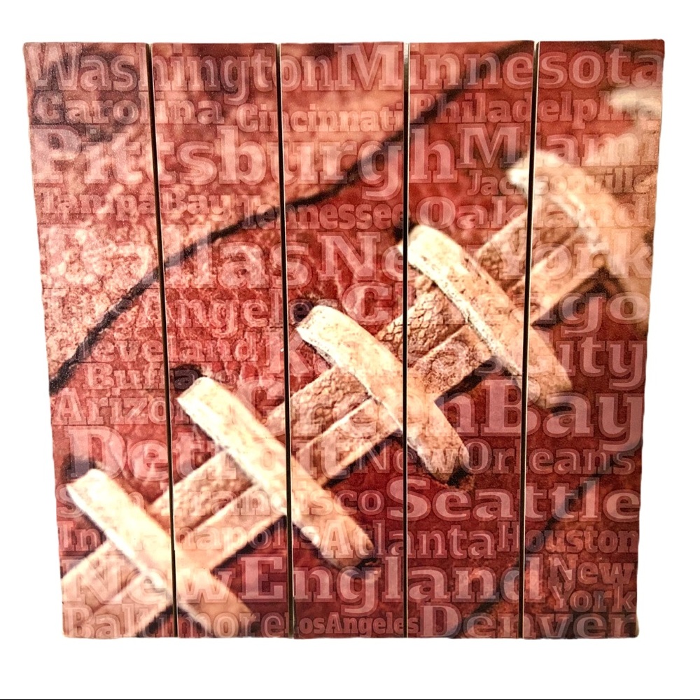 The Spring Shop Football Graphic on Wood Frame